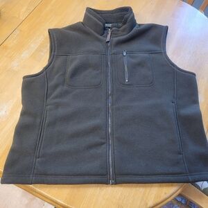 Eddie Bauer Full Zip Fleece Vest Men's XL Green/Brown